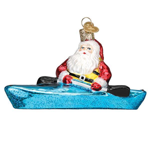 Santa In Kayak Ornament Old World Christmas