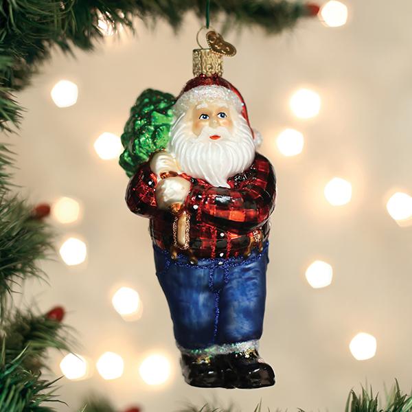 Lumberjack Santa Ornament Old World Christmas