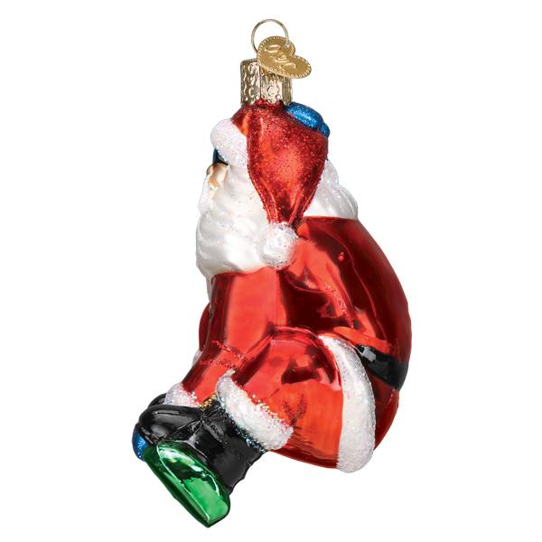 Snowboarding Santa Ornament Old World Christmas