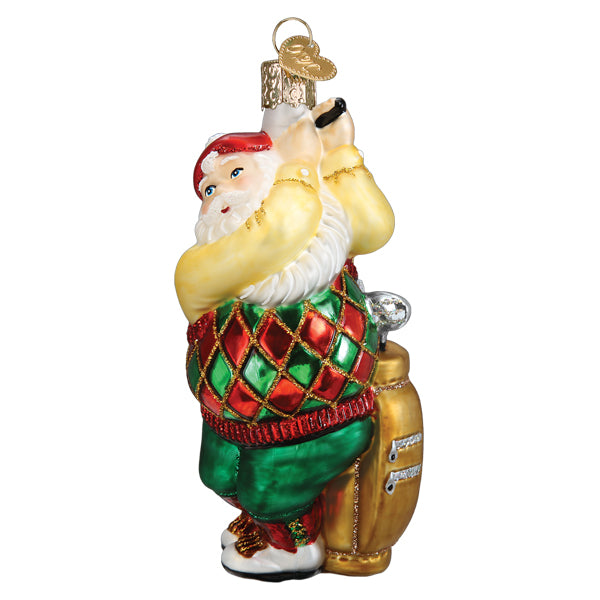 Golfing Santa Ornament Old World Christmas