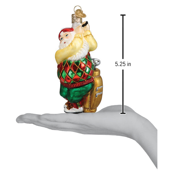 Golfing Santa Ornament Old World Christmas