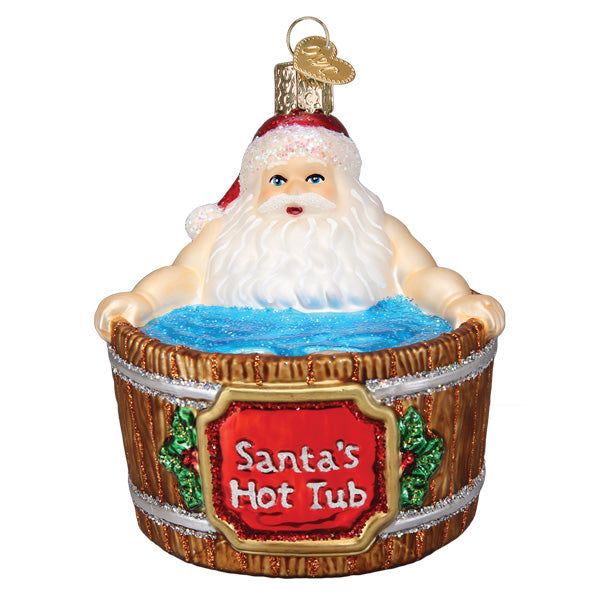 Santa's Hot Tub Ornament Old World Christmas