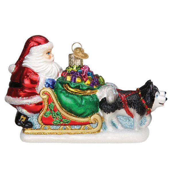 Santa's Dog Sled Ornament Old World Christmas