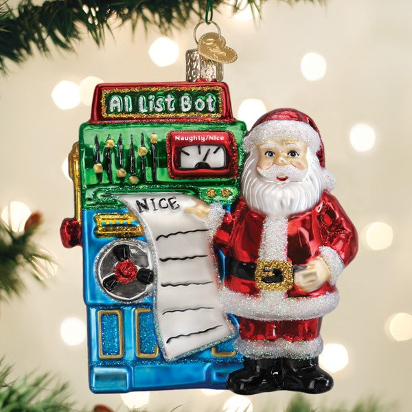 Santa's AI Bot Ornament Old World Christmas