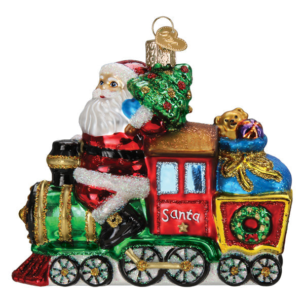 Santa On Locomotive Ornament Old World Christmas