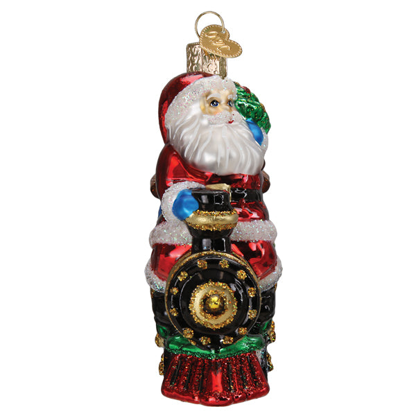 Santa On Locomotive Ornament Old World Christmas
