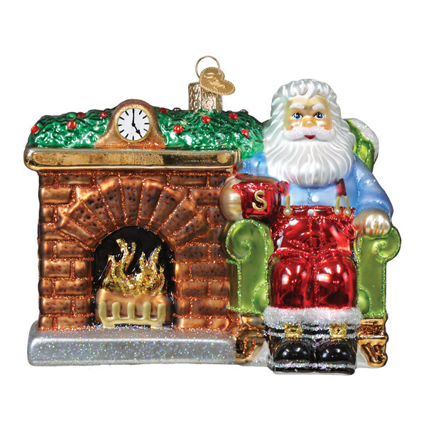 Santa At Hearth Ornament Old World Christmas