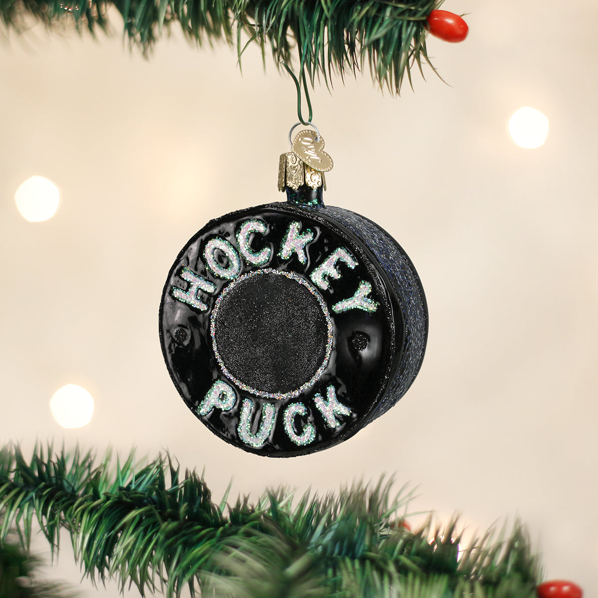 Hockey Puck Ornament Old World Christmas