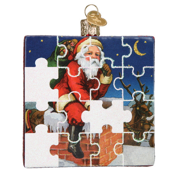 Santa Jigsaw Puzzle Ornament Old World Christmas