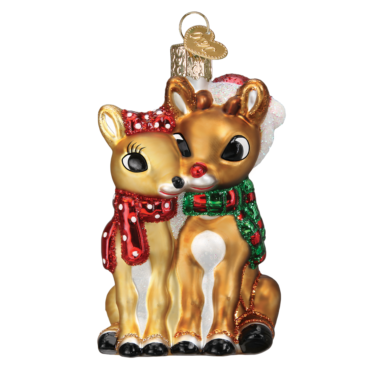 Rudolph® And Clarice™ Ornament Old World Christmas