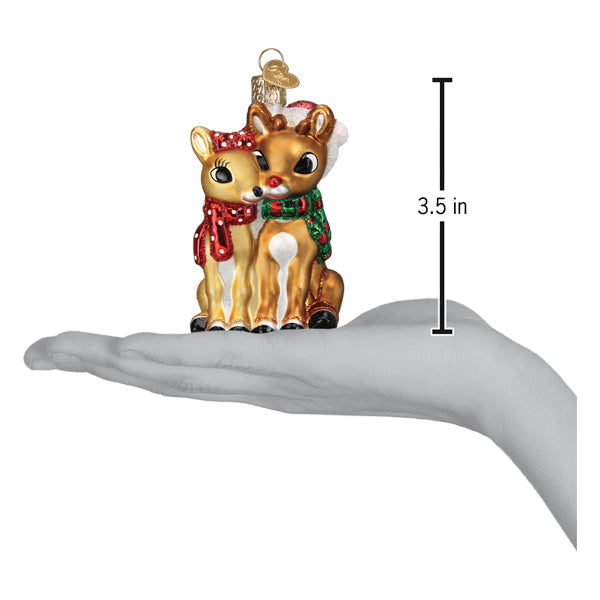 Rudolph® And Clarice™ Ornament Old World Christmas