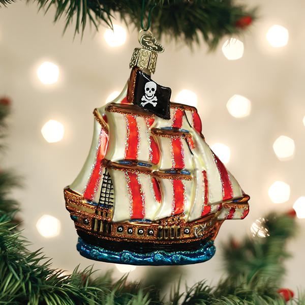 Pirate Ship Ornament Old World Christmas