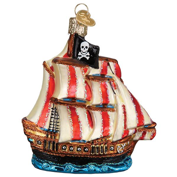 Pirate Ship Ornament Old World Christmas