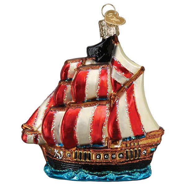 Pirate Ship Ornament Old World Christmas