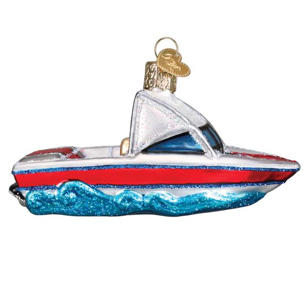 Ski Boat Ornament Old World Christmas