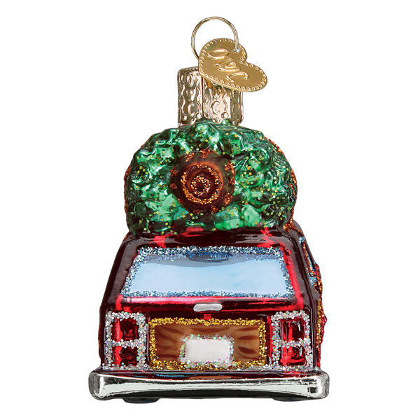 Station Wagon With Tree Ornament Old World Christmas