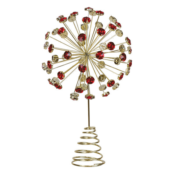 12" Red Crystal Burst Tree Topper Old World Christmas