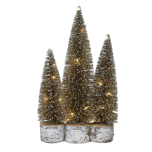 Lit Gold Tree Trio Old World Christmas