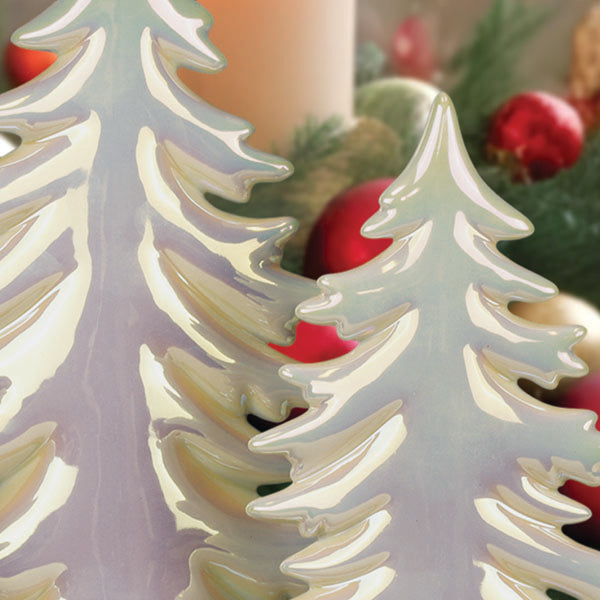 Iridescent Ceramic Trees Set Old World Christmas