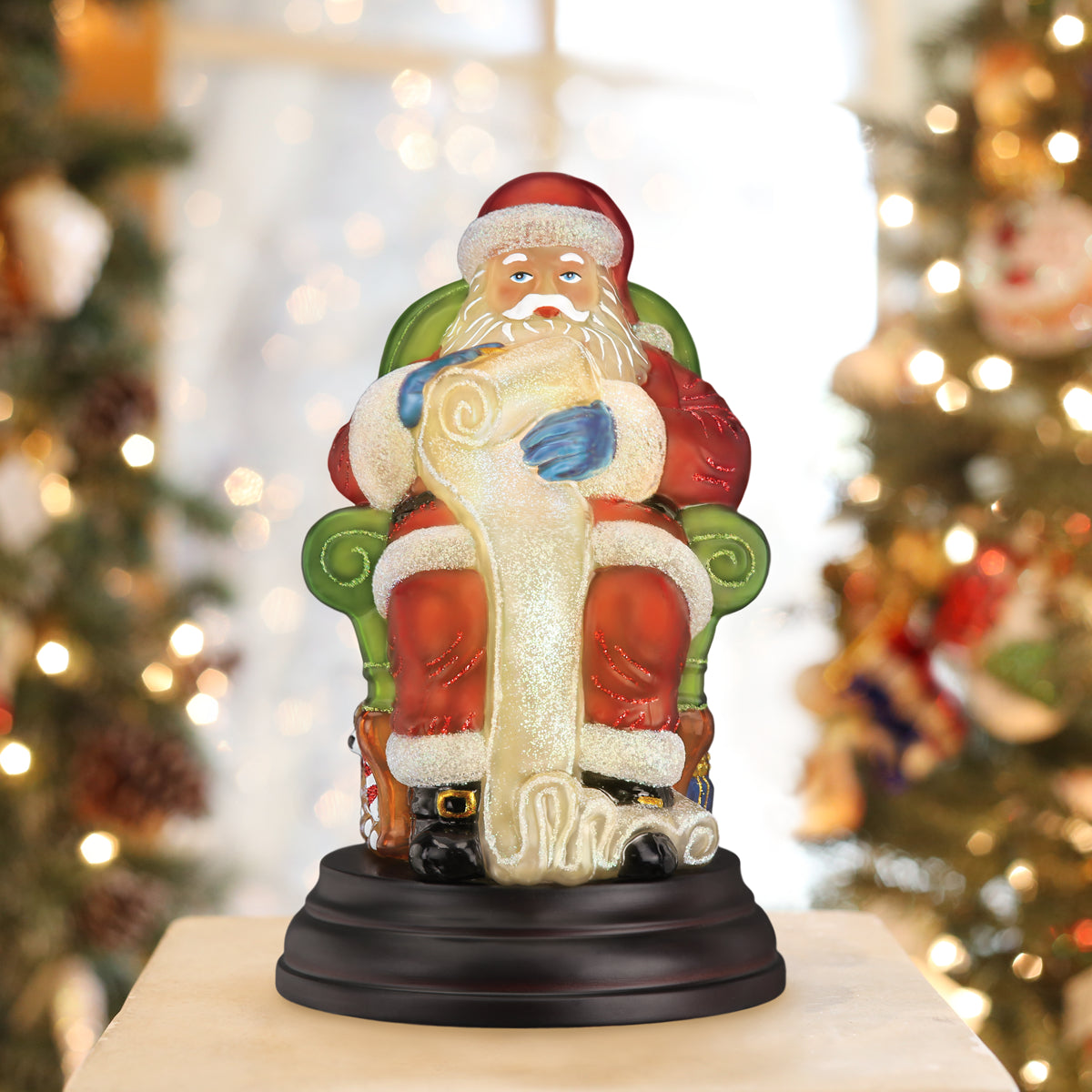 Santa Checking His List Light Old World Christmas