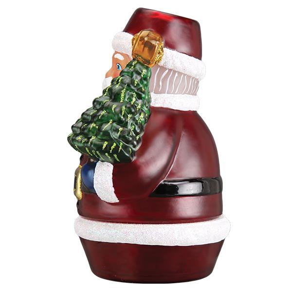 Santa With Tree Candle Light Old World Christmas