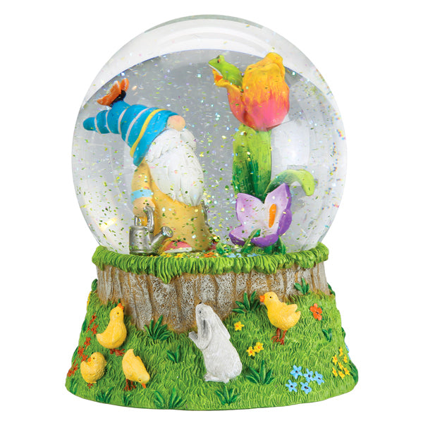 Spring Garden Gnome Snow Globe Old World Christmas