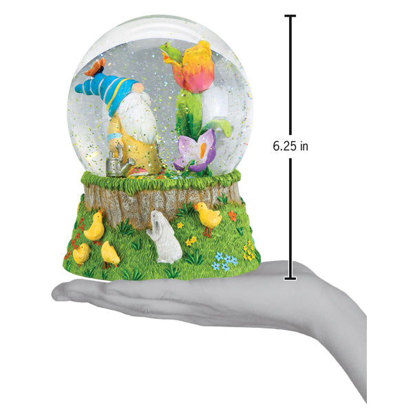 Spring Garden Gnome Snow Globe Old World Christmas