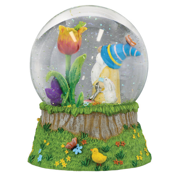 Spring Garden Gnome Snow Globe Old World Christmas