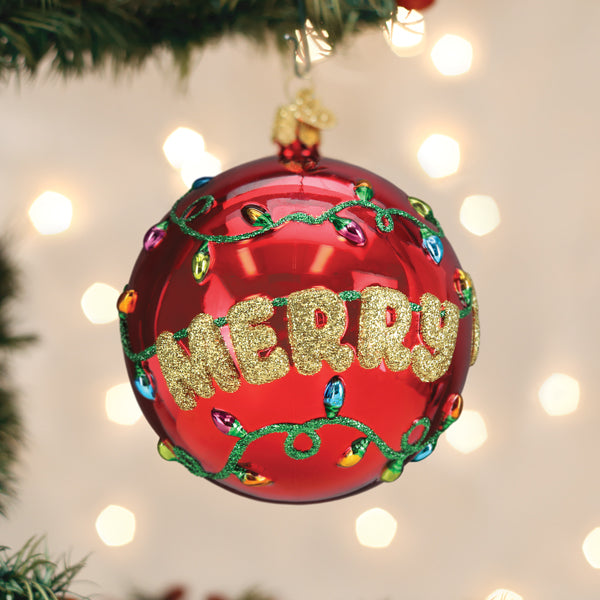 Merry & Bright Round Ornament Old World Christmas