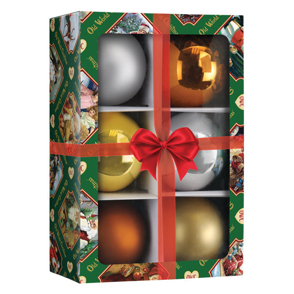 Metallics Balls - 3.5" 6 Count Ornament Old World Christmas