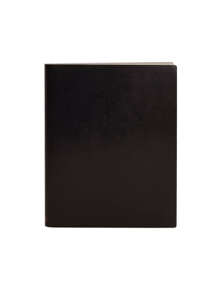 Paperthinks Recycled Leather XL 7 x 9 Inches Lined Notebooks: Black