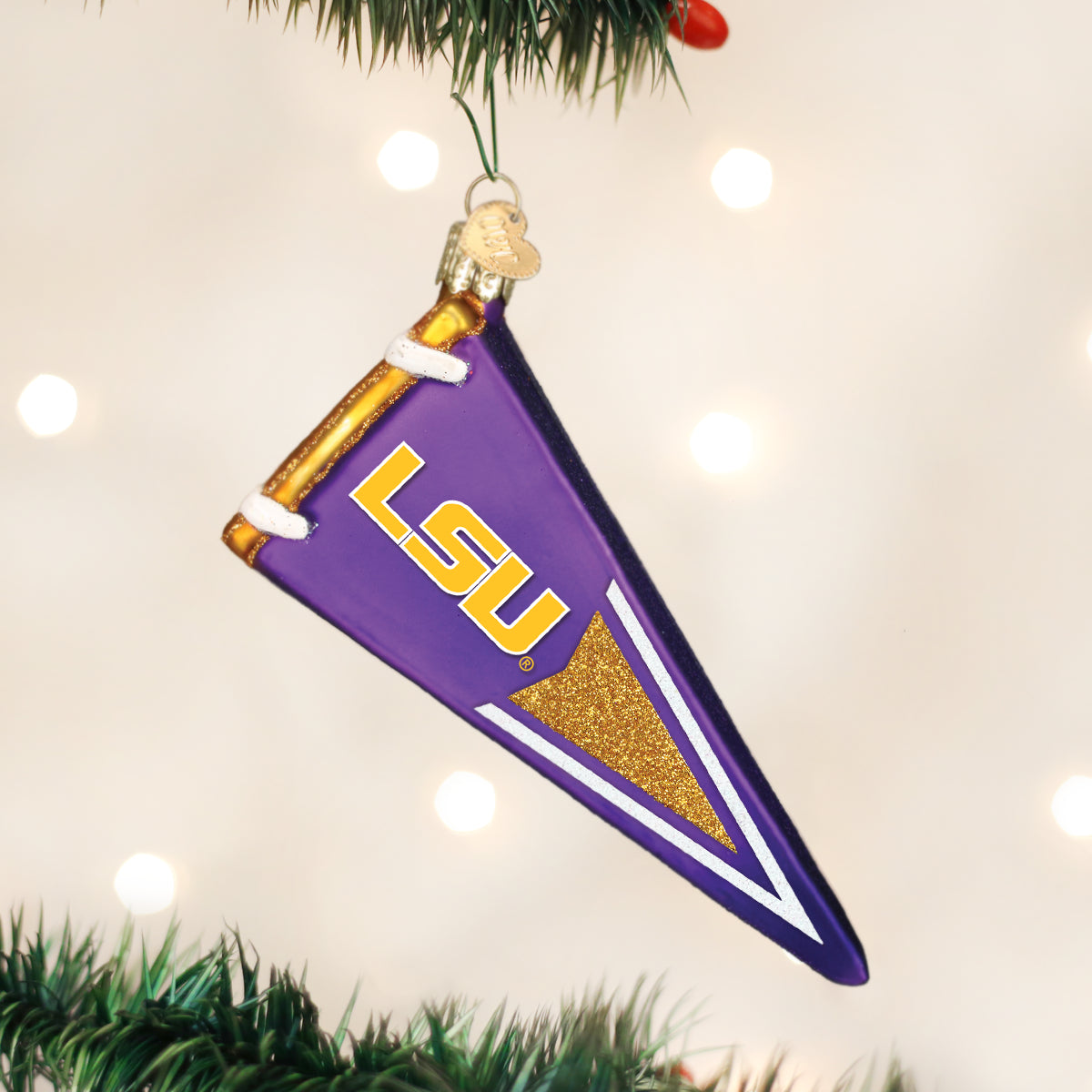 LSU  Pennant Ornament Old World Christmas