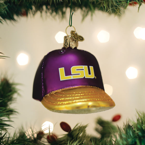Lsu Baseball Cap Ornament Old World Christmas