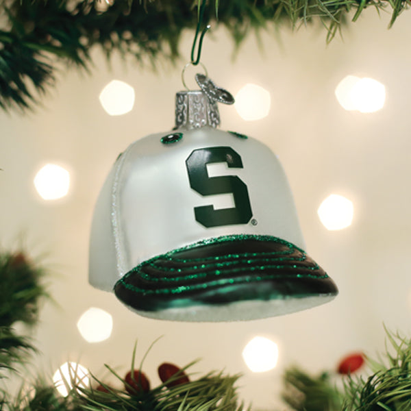 Michigan State Baseball Cap Ornament Old World Christmas