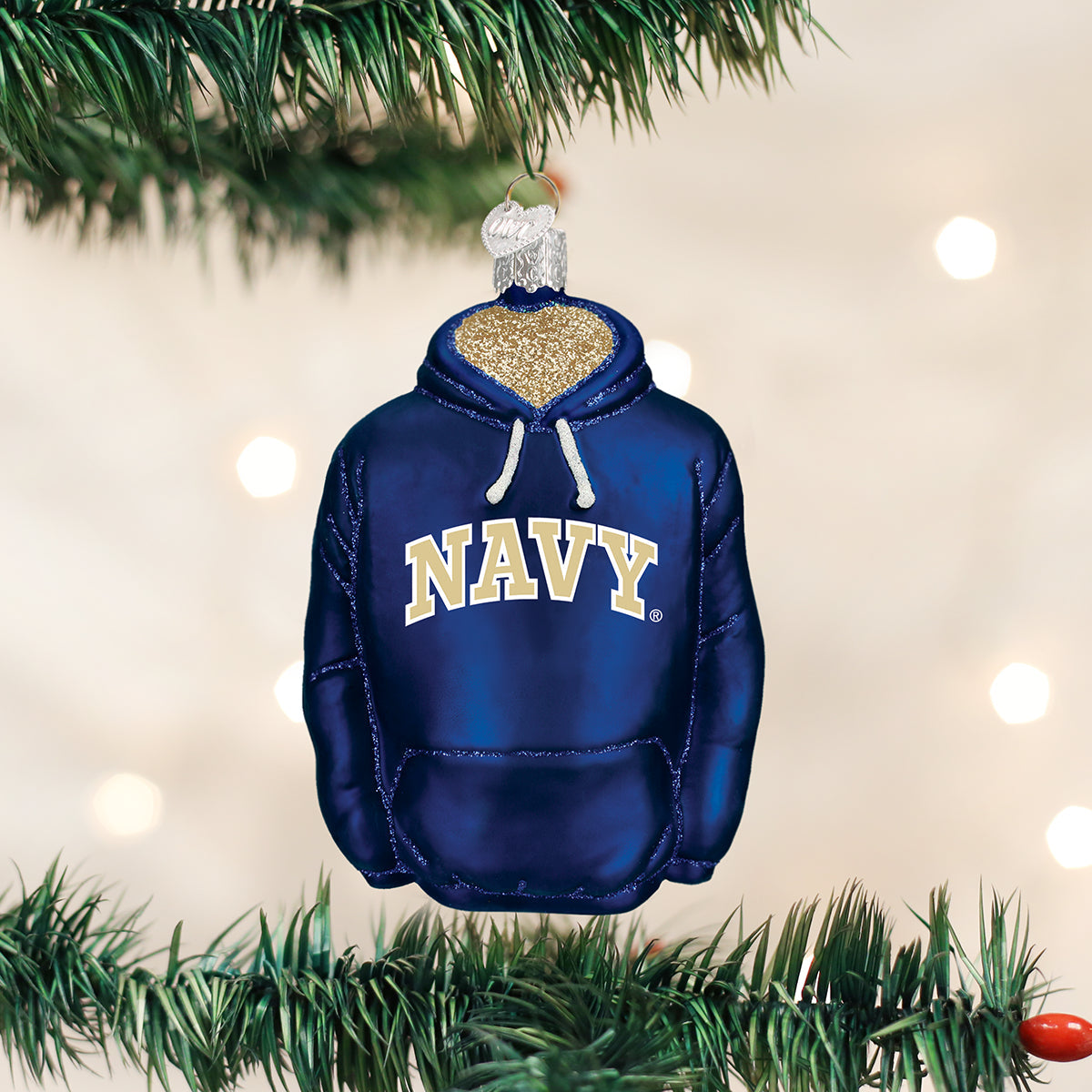 Navy Hoodie Ornament Old World Christmas