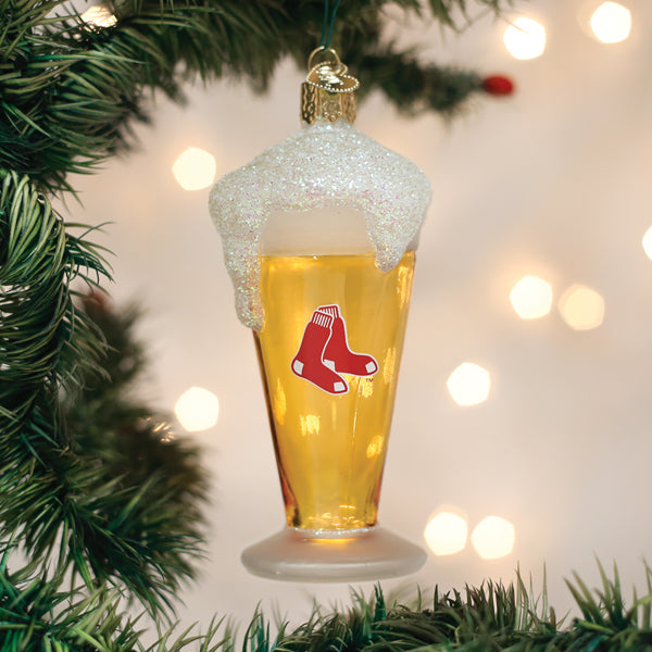 Red Sox Glass Of Beer Ornament Old World Christmas