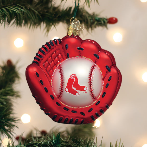 Red Sox Baseball Mitt Ornament Old World Christmas