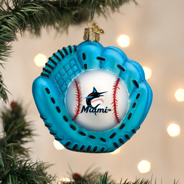 Marlins Baseball Mitt Ornament Old World Christmas