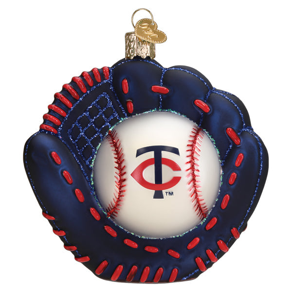 Twins Baseball Mitt Ornament Old World Christmas