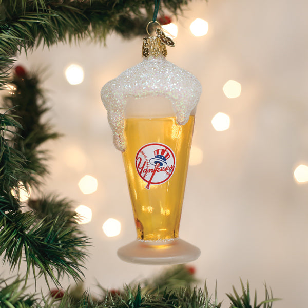 Yankees Glass Of Beer Ornament Old World Christmas