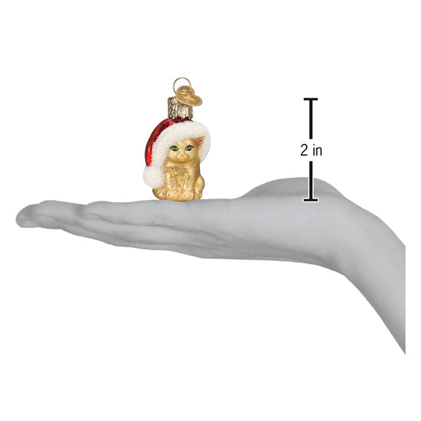 Mini Santa's Kitten Ornament Old World Christmas