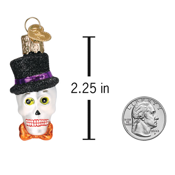 Mini Top Hat Skeleton Ornament Old World Christmas