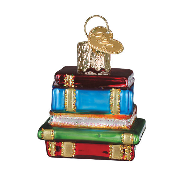 Mini Stack Of Books Ornament Old World Christmas