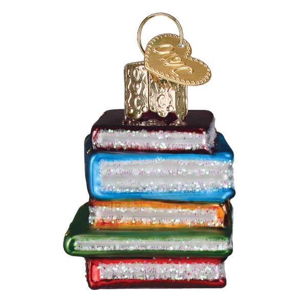 Mini Stack Of Books Ornament Old World Christmas
