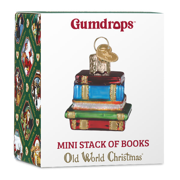 Mini Stack Of Books Ornament Old World Christmas