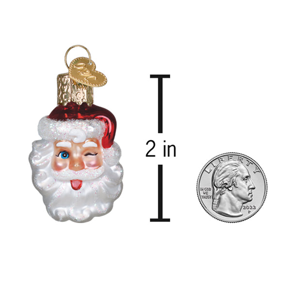 Mini Winking Santa Ornament Old World Christmas