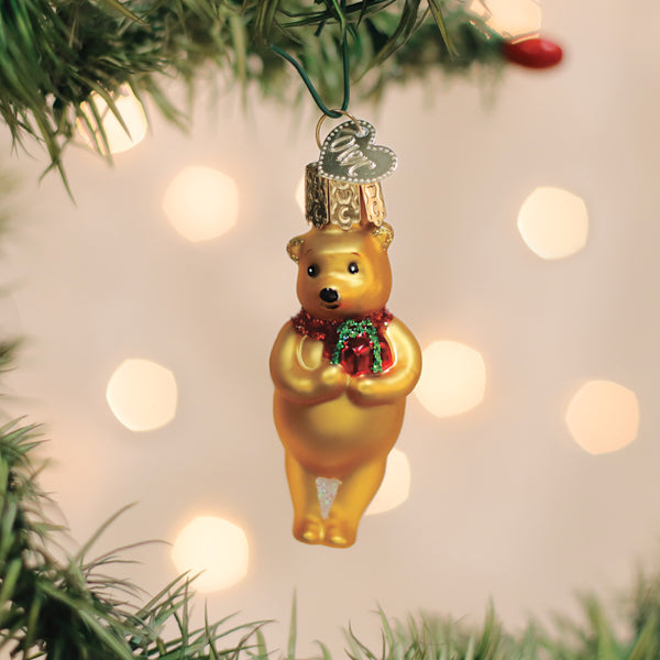 Mini Winnie With Gift Ornament Old World Christmas