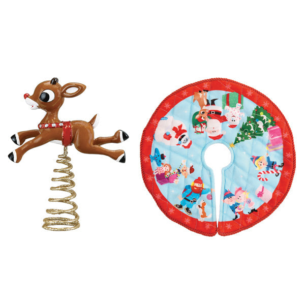Mini Rudolph Tree Topper & Skirt Old World Christmas