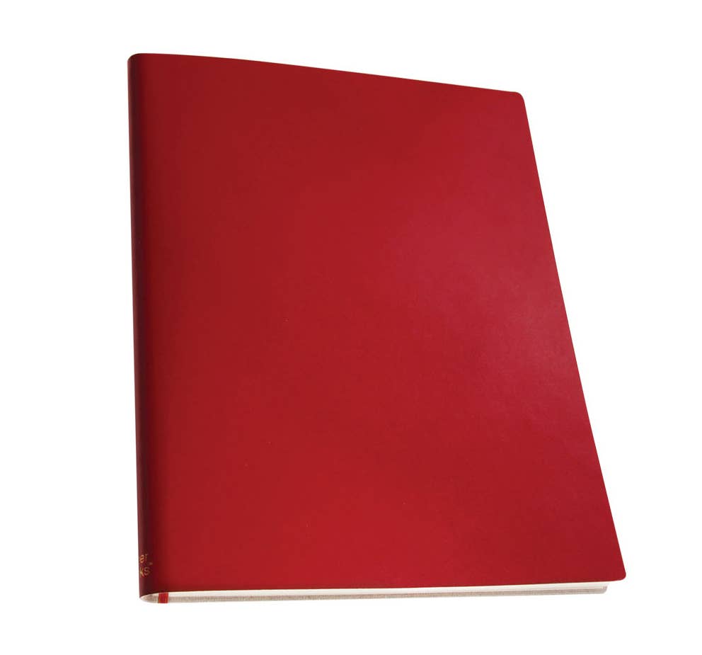 Paperthinks Recycled Leather XL 7 x 9 Inches Lined Notebooks: Black