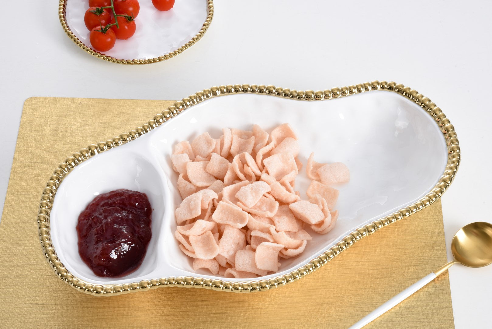 Golden Salerno 2-Section Serving Piece